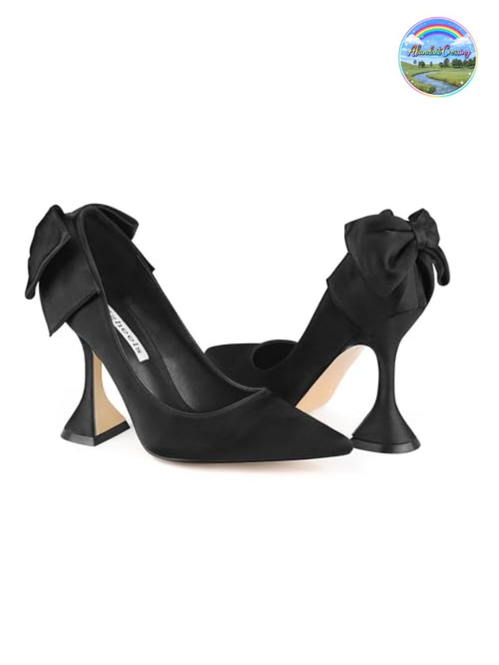 Women's Pointed Toe Chunky Heel Pumps Bow Ankle Strap Formal Party Shoes
